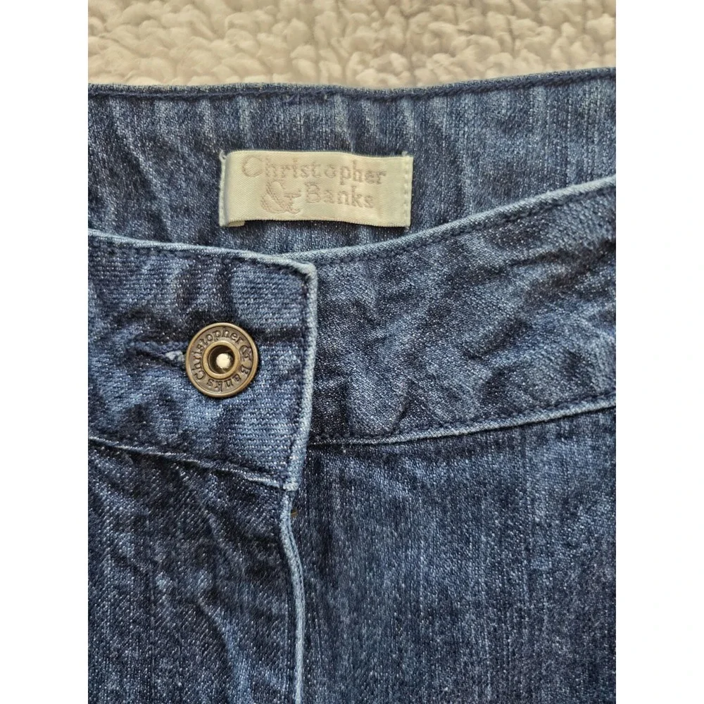 Christopher & Banks Women's Blue Embroidered Boot Cut Denim Jeans Size 6 28x31 - Picture 9 of 16